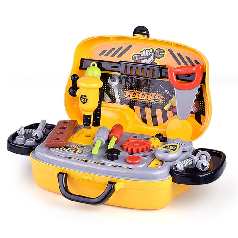 Caja de herramientas de reparación de simulación para niños, destornillador, desmontaje, juguete para jugar a las casitas, juego, herramienta de reparación, juguete para: 02