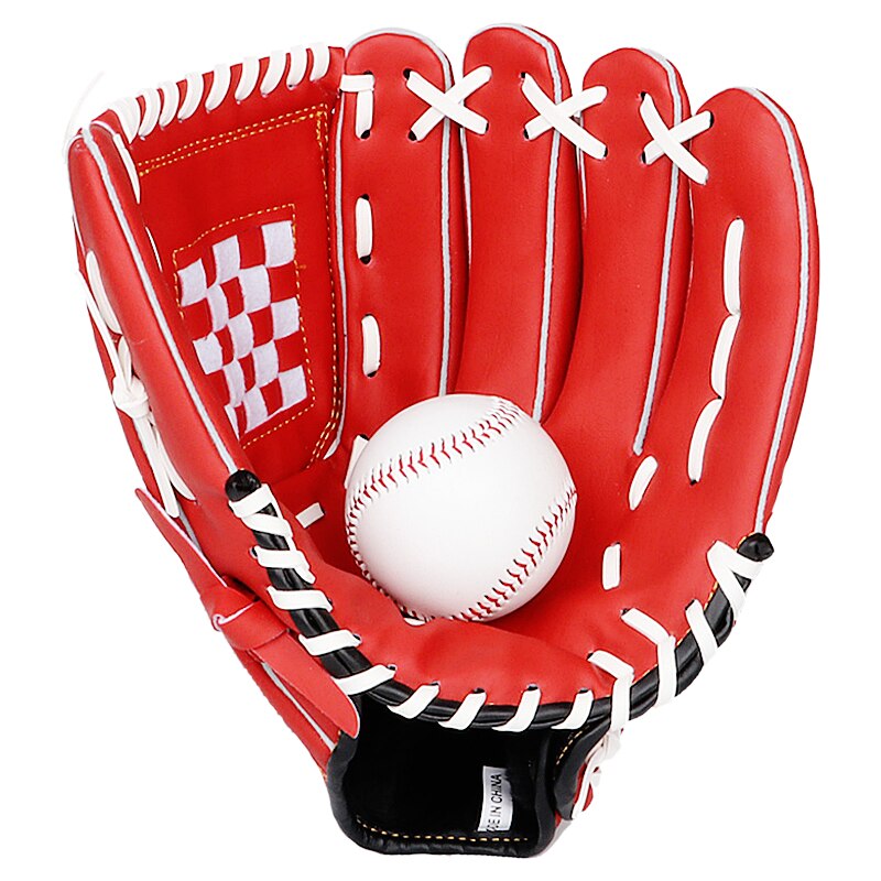 Mulher luvas de beisebol rebatidas dos homens crianças luva de beisebol apanhador prática mão adultos equipamentos guante beisbol roupas bj50st: Vermelho / 12.5 inches