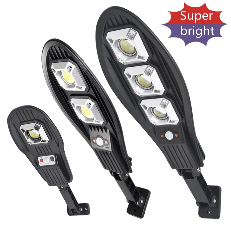 LED Solar Street Light COB Outdoor Solar Wall Lamp with 3 Light Mode Waterproof Motion Sensor Security Lighting for Garden Patio