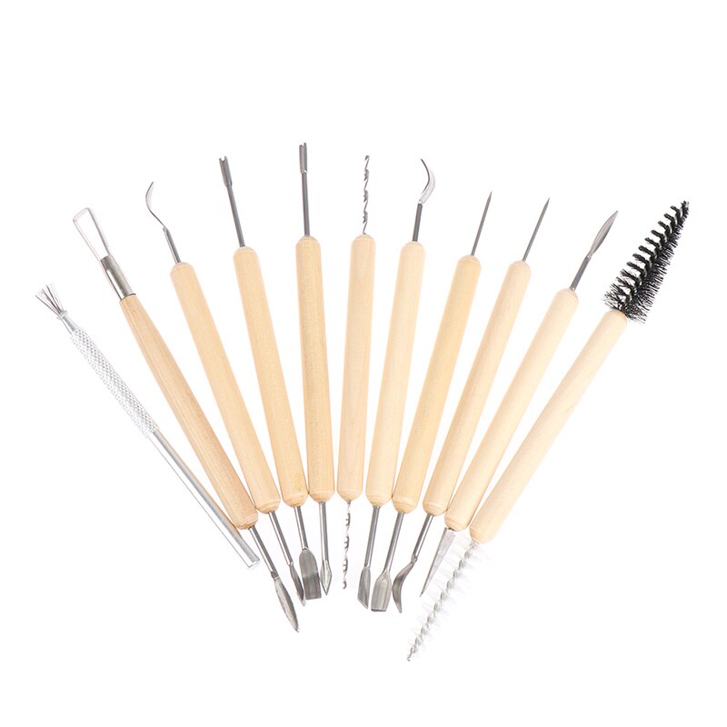 11pcs Clay Sculpting Kit Sculpt Smoothing Wax Carving Pottery Ceramic Tools Polymer Shapers Modeling Carved Tool