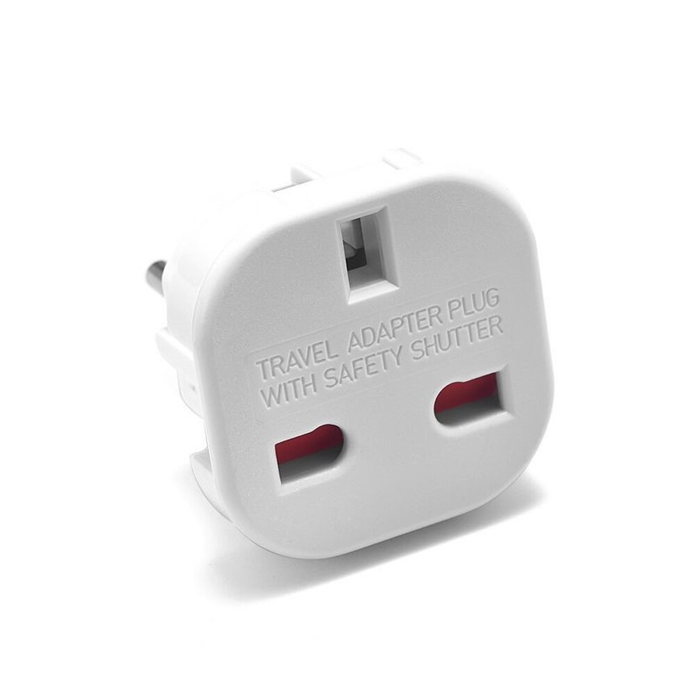 Universal 2 Pin Power Plug Adapter 10A UK to European Euro EU Travel Charger Adapter Plug Outlet Converter Adaptor AC 240V: white