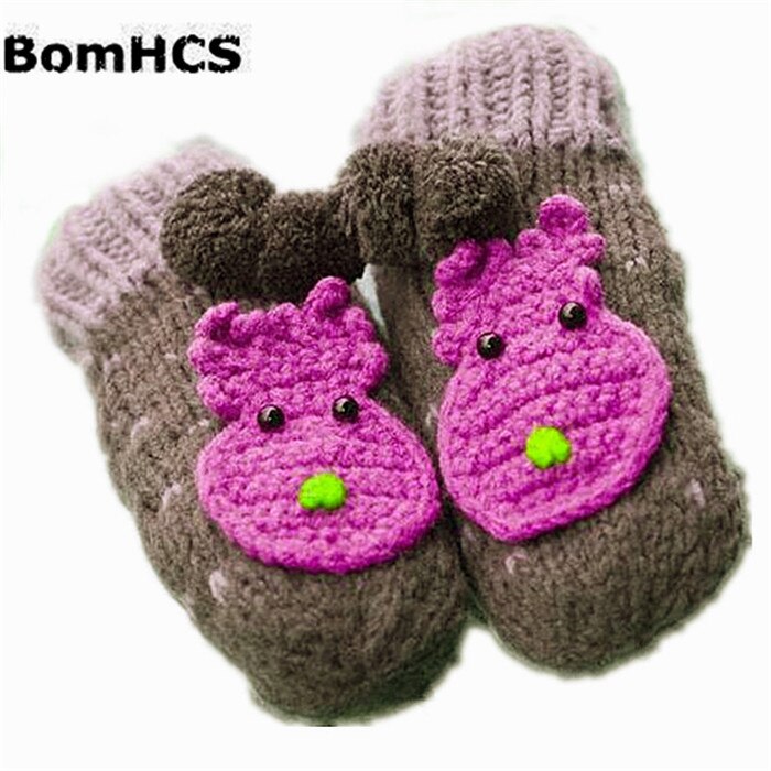 SchöNe Ebene Bär Winter warm Dicken Fäustlinge Handgemachte Gestrickte Handschuhe: 4