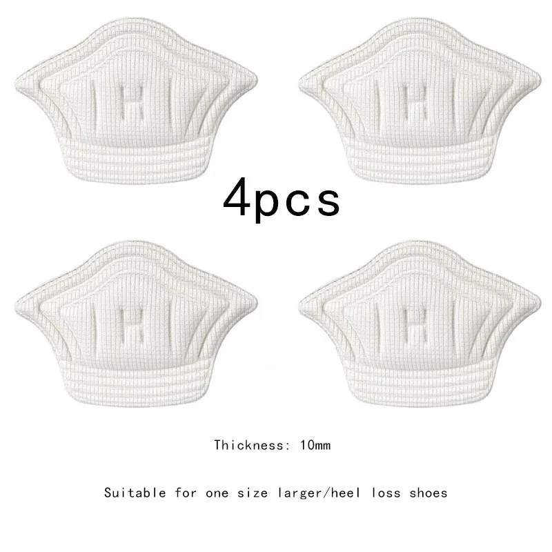 Plantillas adhesivas para zapatos de deporte, 4 Uds., alivio del dolor, almohadilla antidesgaste para pies, Protector de cojín ajustable, plantilla adhesiva trasera: Blanco