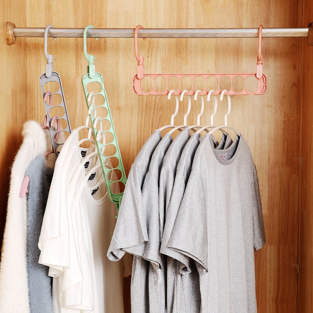 Cintre multi-fonction pliant à 9 trous, cintre rotatif pour vêtements, penderie, séchage de vêtements, organisateur de maison