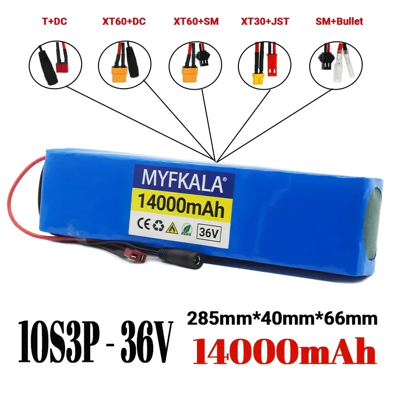 Neuer 2025 36 V 100 Ah 18650 wiederaufladbarer Lithium-Akku 10S3P 1000 W Leistung modifiziertes Fahrrad-Roller-Elektrofahrzeug mit BMS