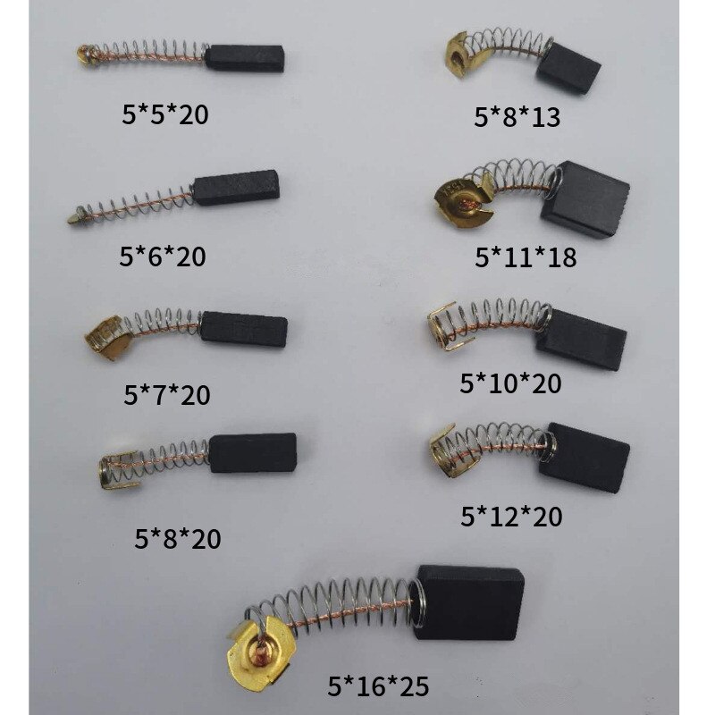 10 sztuk elektronarzędzia szczotka węglowa młot elektryczny szlifierka kątowa wymiana szczotki grafitowej więcej niż 30 rozmiarów