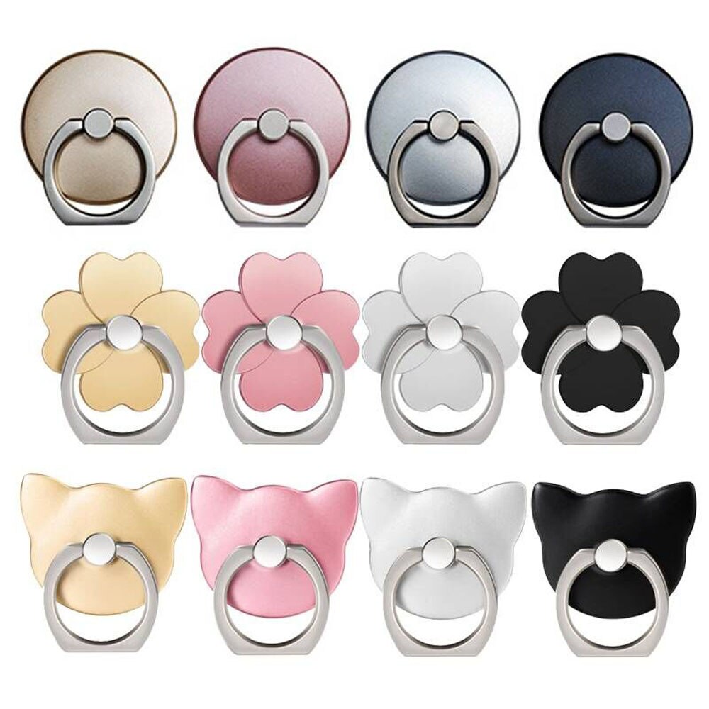 Fingerring mobiltelefon smartphone stander holder til iphone x huawei samsung cell smart rund telefon ring holder bil mount stander
