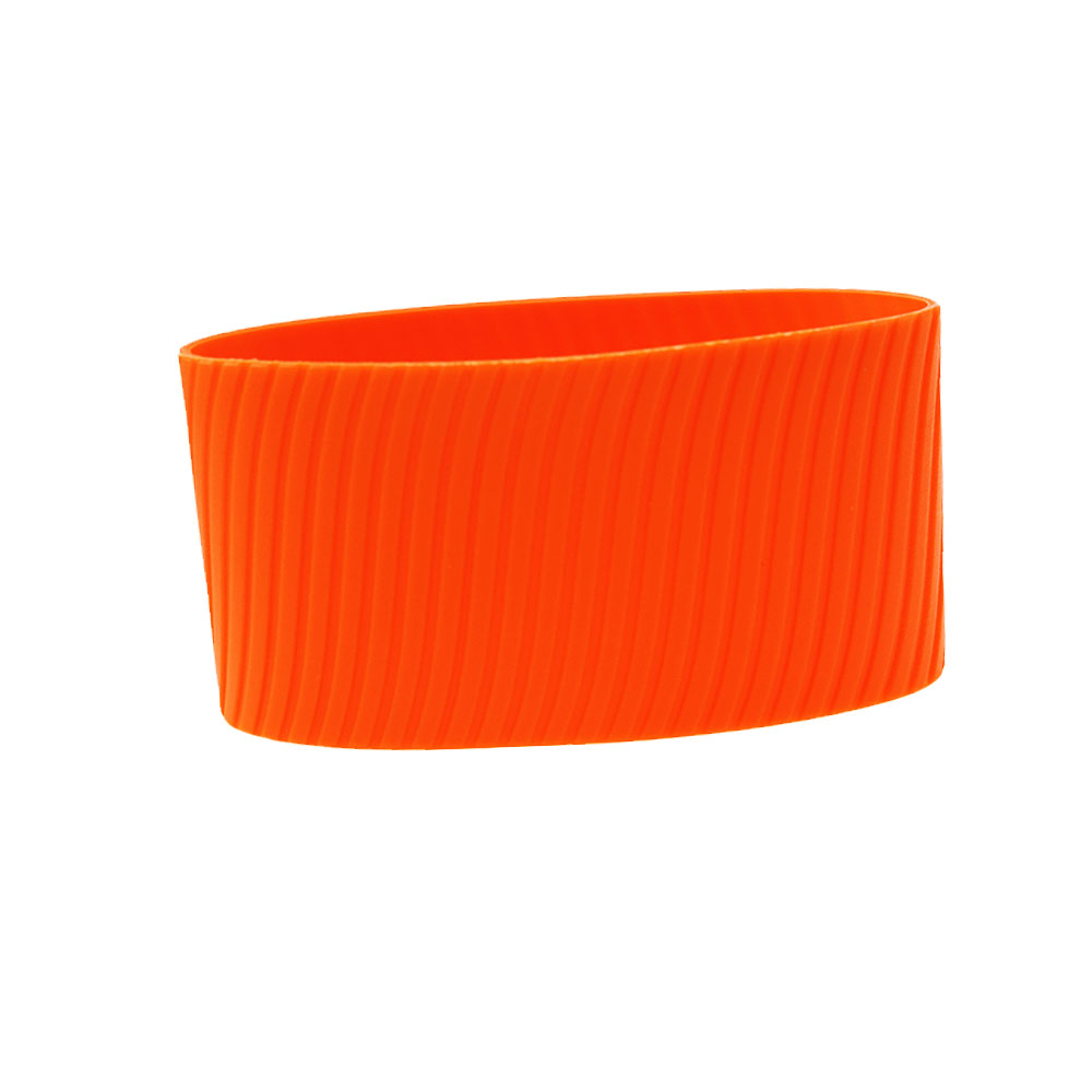 1Pc Siliconen 8Cm Warmte Geïsoleerde Cup Mouw Strepen Anti Slip Wraps Voor Mokken Keramische Glazen Waterfles Thermostabiliteit Geurloos: Donker Kaki