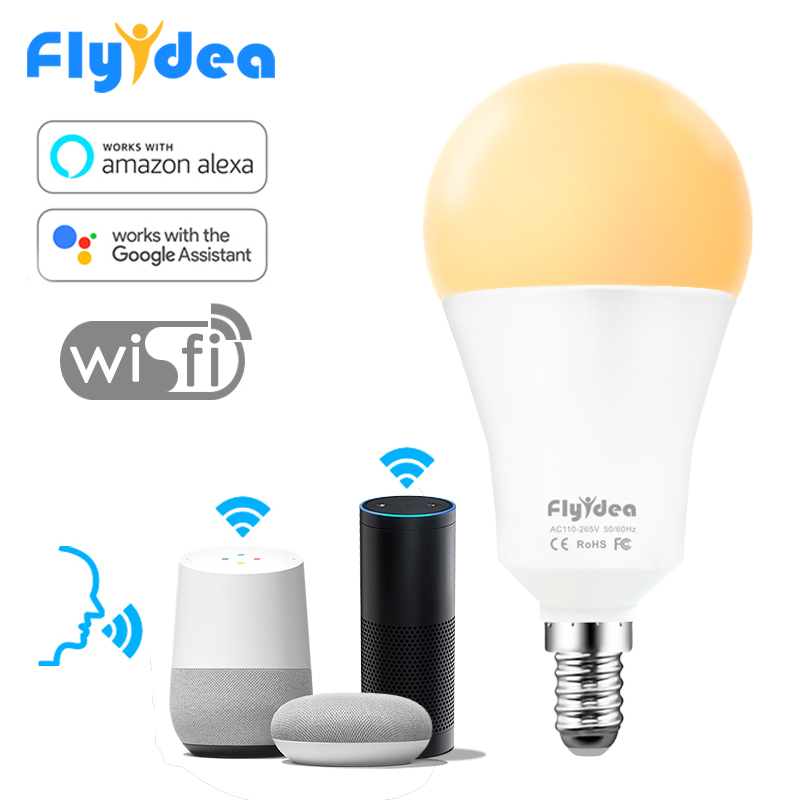 Wifi Led Lamp 15W Smart Lamp E14 AC100V 220V Smart Huis App Voice Afstandsbediening Tafellamp met Alexa En Google Thuis