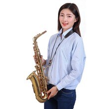 Zwart/Bruin Saxofoon Draagriem Voor Sopraan Tenor Alto Bariton Sax Klarinet Verstelbare Lederen Saxofoon Bandjes Sax Gewatteerde