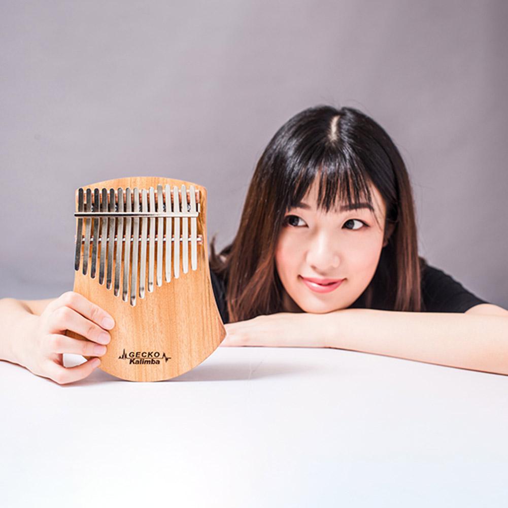 Gecko 17 nycklar kalimba afrikansk kamfer trä tumme piano finger slagverk trä musikinstrument mbira likembe sanza