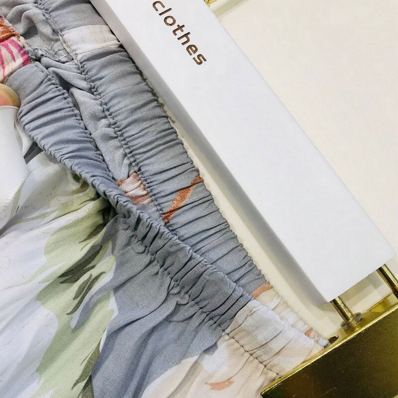 Vrouwen Zomer Slaap Bodems Homewear Slaap Broek Bloemenprint Pyjama Broek Katoen Comfortabele Brede-Been Elastische Ouc129