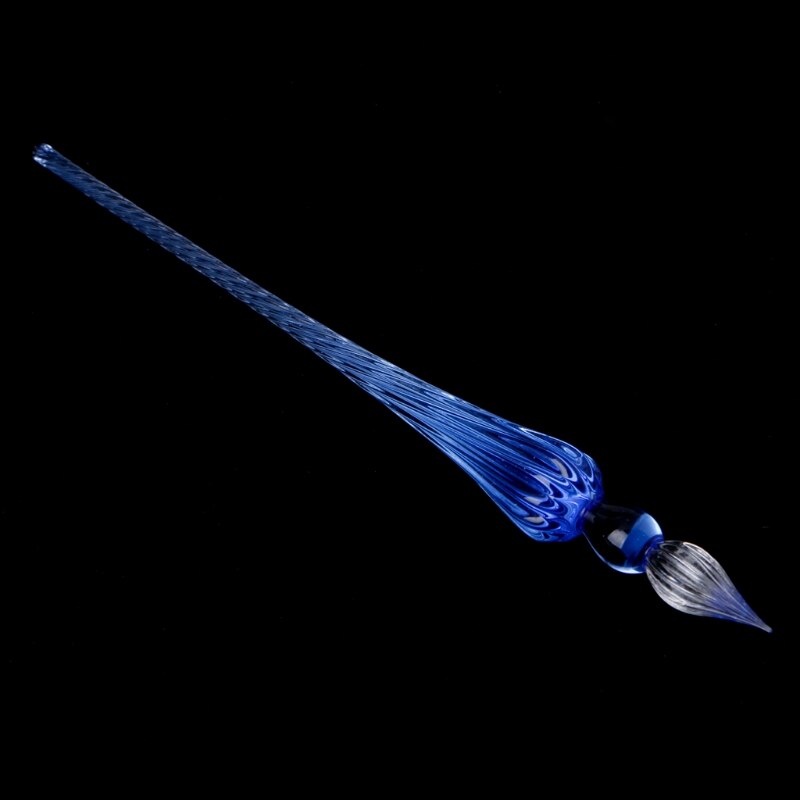 1Pc Overvalue Sky Blue Crystal Glass Dip Pen Signature Pen Fountain Pens Bussiness Offices School Stationery: 4