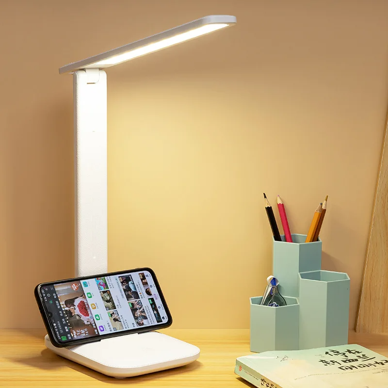 Opvouwbare tafellamp USB Touch Dimbaar Nachtlampje Studentenslaapzaal Lezen Oogbescherming Slaapkamer LED USB Charge Bureaulamp