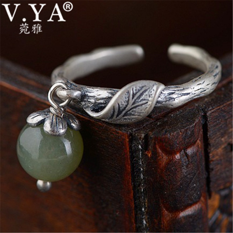 V.YA Anello In Argento con Pietra per Le Donne 100% Anelli In Argento Sterling 925 Dei Monili Dell'annata Del Regalo Del Partito Bijoux Vendita Calda