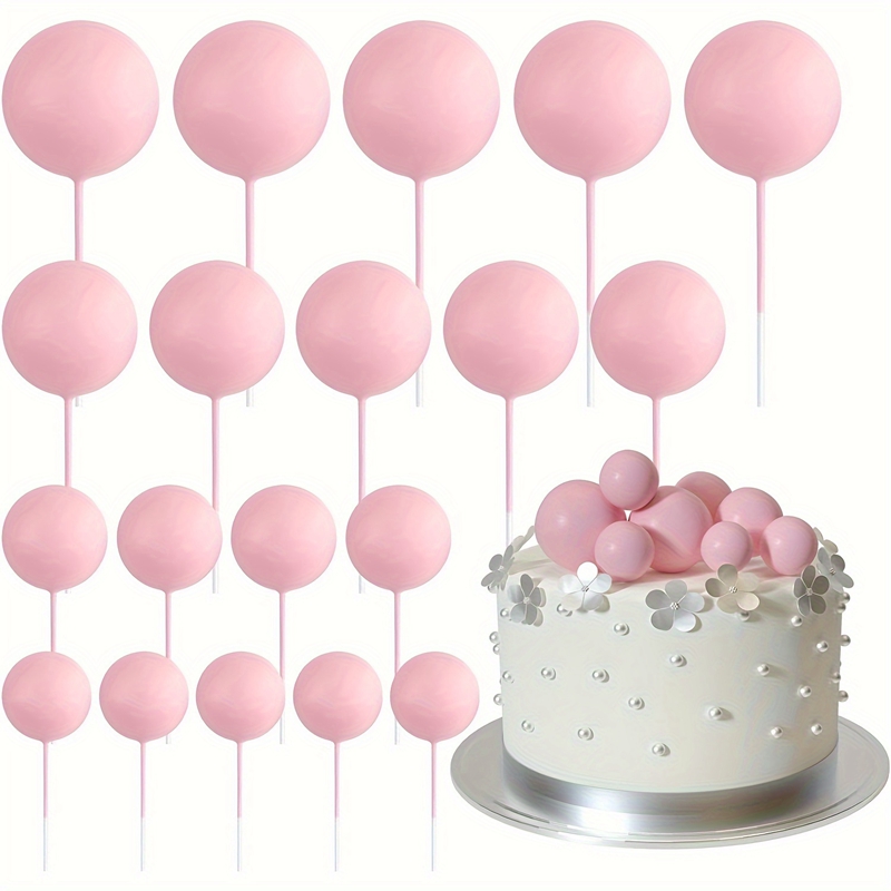 Décoration de gâteau boule d'or et d'argent, 20 pièces, décoration de gâteau joyeux anniversaire, drapeau de Cupcake, décor de boule de noël de mariage, décoration d'anniversaire: kaki foncé