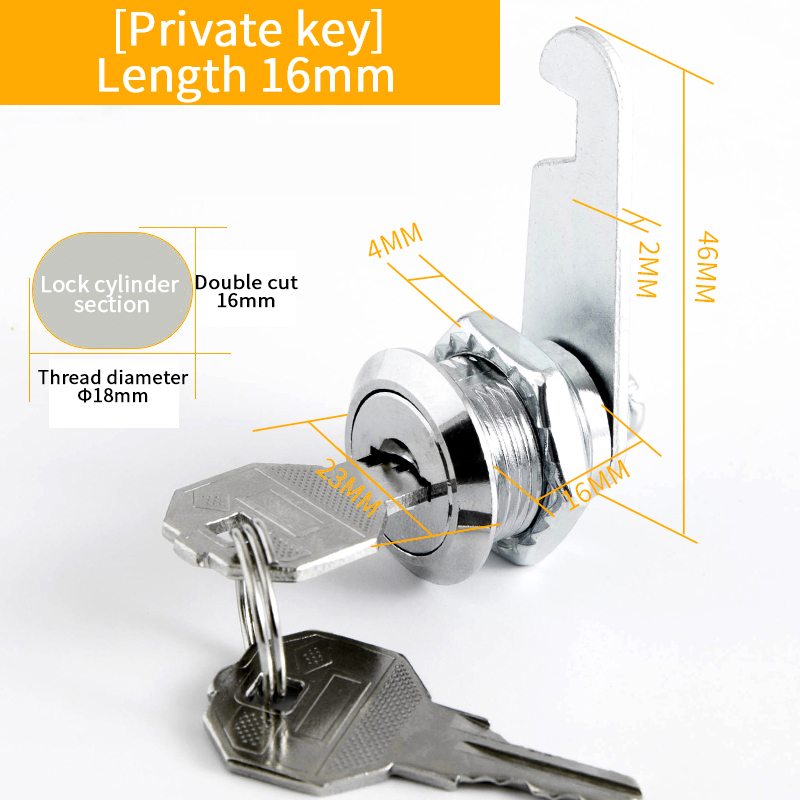Juego de 5 cerraduras de seguridad con cilindro de Metal, cerradura de leva con llaves, buzón de seguridad, cajón de cerradura de 16mm/20MM/25MM/30MM: Marfíl