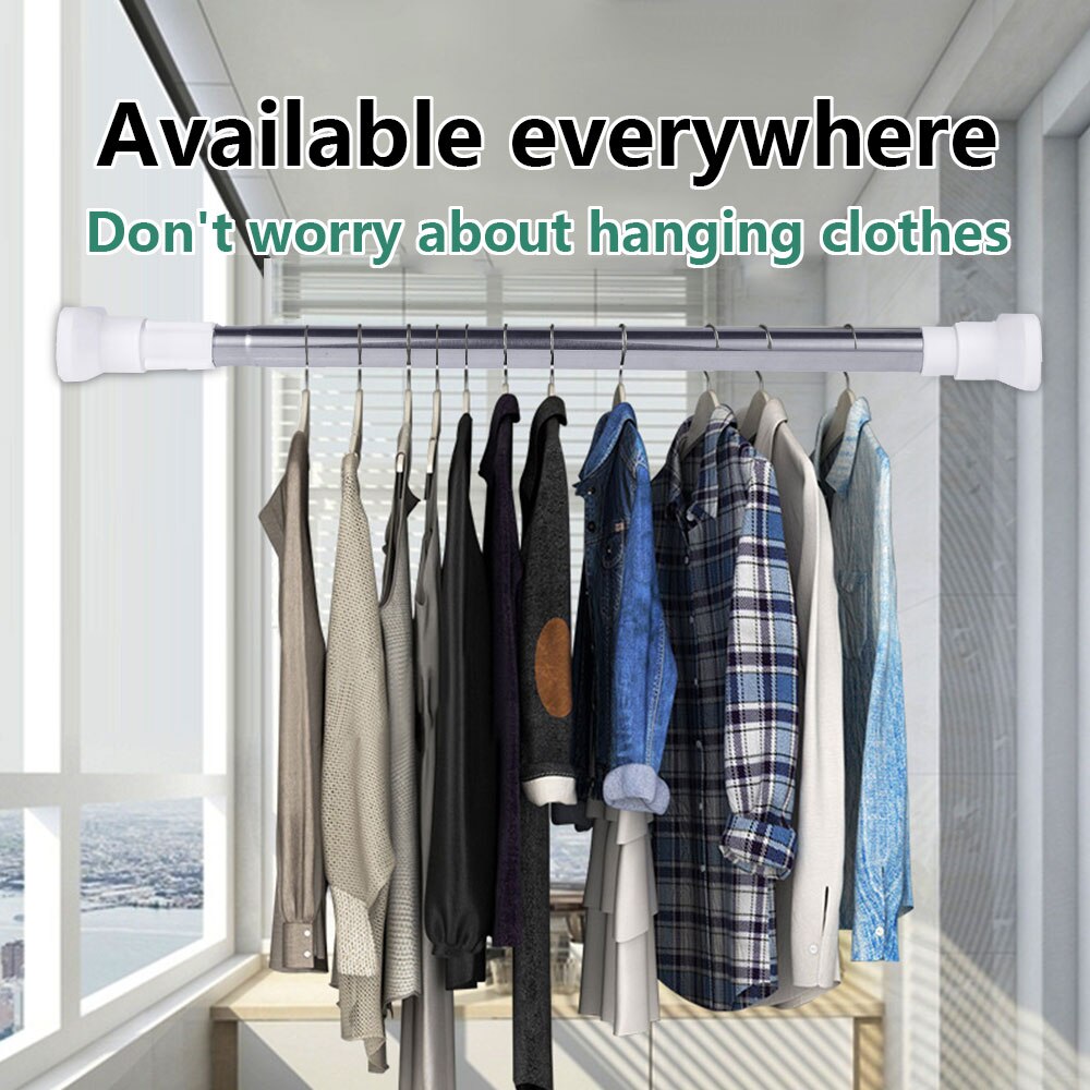 Varillas extensibles para cortina de baño, percha para varilla telescópica ajustable, para cortina, armario, colgador de baño, 1 ud.