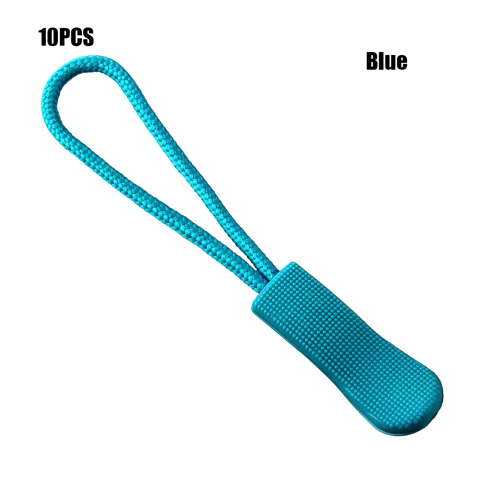 10 Pcs Zipper Pull Puller End Fit Rope Tag Fixer Zip Cord Tab Replacement Clip Broken Buckle Travel Bag Suitcase Tent Backpack: Blue