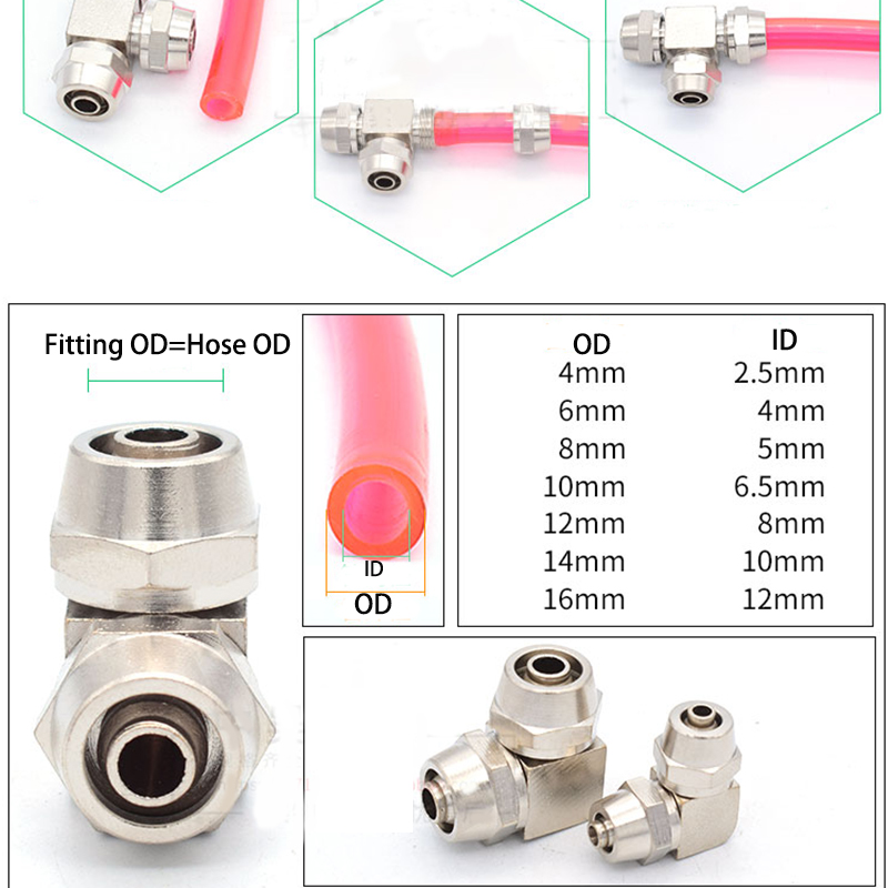 Kupfer Vernickelt Pneumatische Air Schnell Anschluss Für Schlauch Rohr OD 4MM 6 8 10 12 14 16MM schnelle Gemeinsame Verbindung KPV KPE PZA