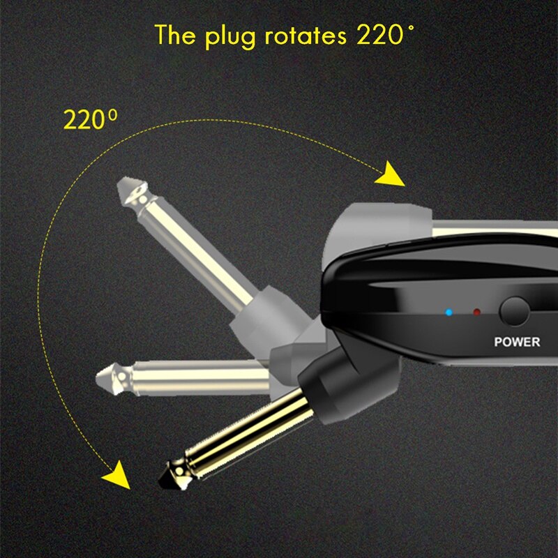 AROMA 5.8GHz Wireless Guitar System Wireless Audio Electric Guitar Transmitter Receiver 4 Channels Battery Rechargeable