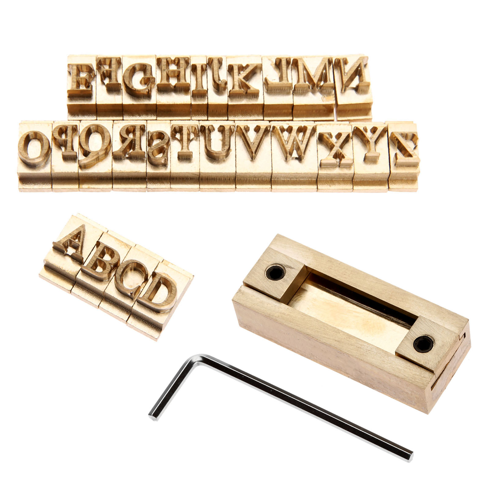26 stücke Hauptstadt Buchstaben Gold Durcheinander mal römisch Stempel Formen A-Z Verlangen Handwerk Eisen Presse Stanzen + 5cm T-Slot Leuchte Halfter