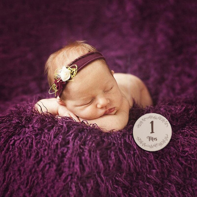 6 Stks/set Handgemaakte Baby Milestone Kaarten Pasgeboren Maandelijkse Opname Kaarten Spaans Taal Letters Bloemenprint Photocards Zuigelingen
