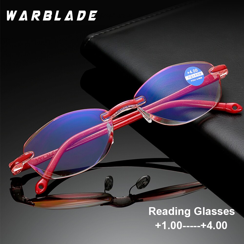 WarBLade Women&#39;s Half Metal Frame Lenses Reading Glasses Femal Eyewear +0.5 +0.75 +1.0 +1.5 +2.0 +2.5 +3.0 +3.5 +4.0