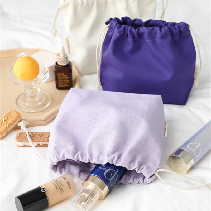Effen Kleur Trekkoord Tas Kleine Canvas Tas Trekkoord Pouch Big Size Vrouwen Cosmetische Sieraden Kerst Cadeau Zakken String Pouch