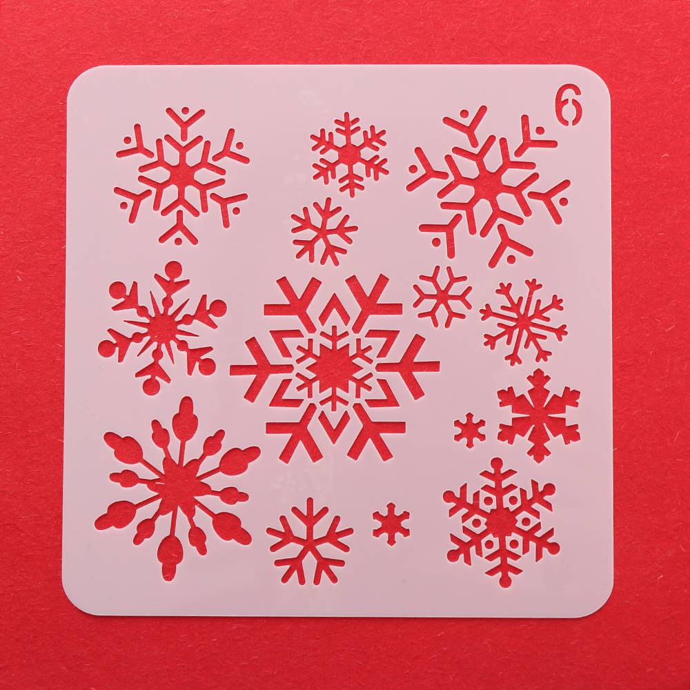 Plantillas de capas huecas para manualidades de Navidad, para pintura en pared, estampado, sello, grabador de relieve decorativo para tarjetas de papel, plantilla de flores: Style   6