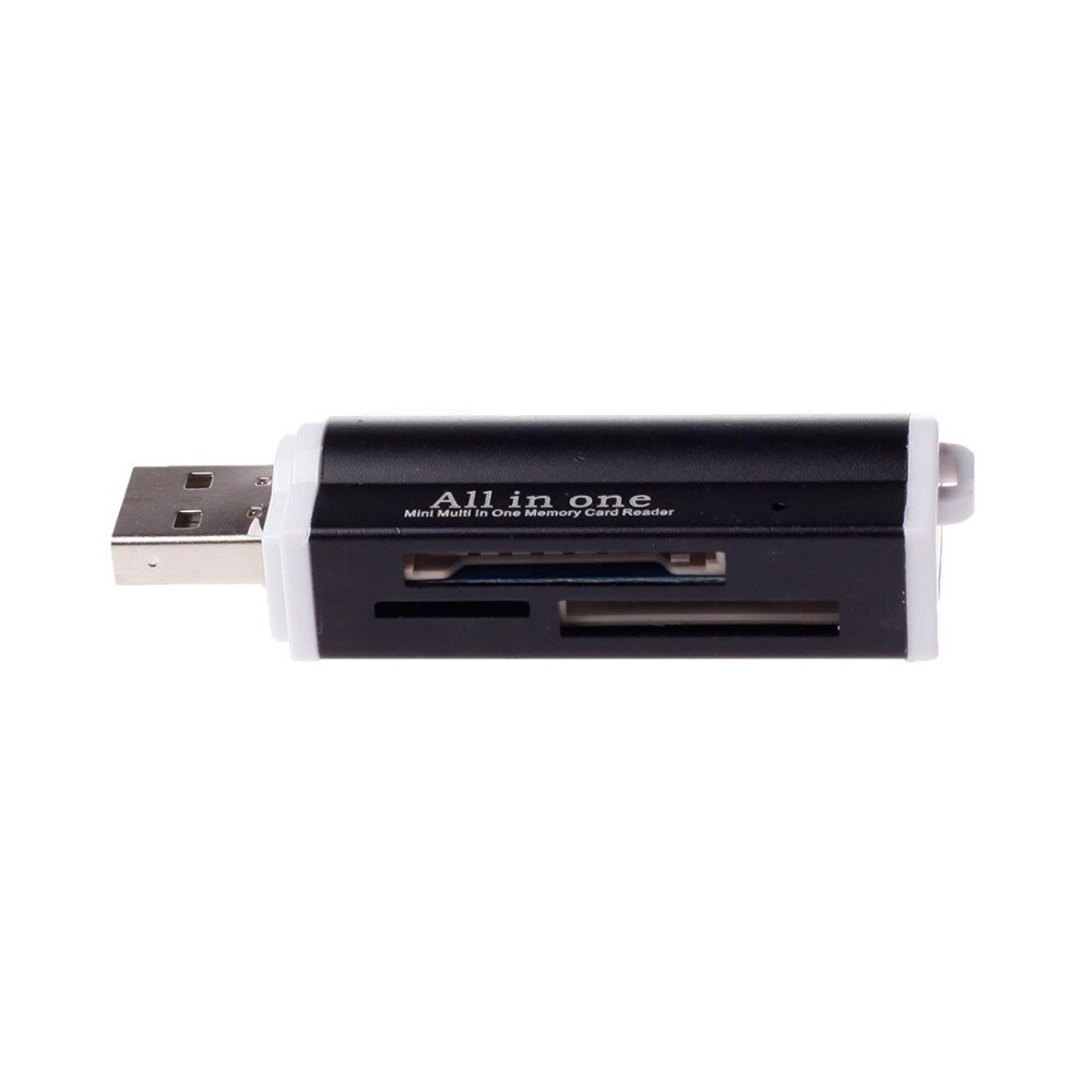 4 in- in-1 multifunctionele geheugenkaartlezer met aluminium behuizing, usb 2.0 externe kaartlezer voor sd-kaart, mmc, micro sd, tf-kaart