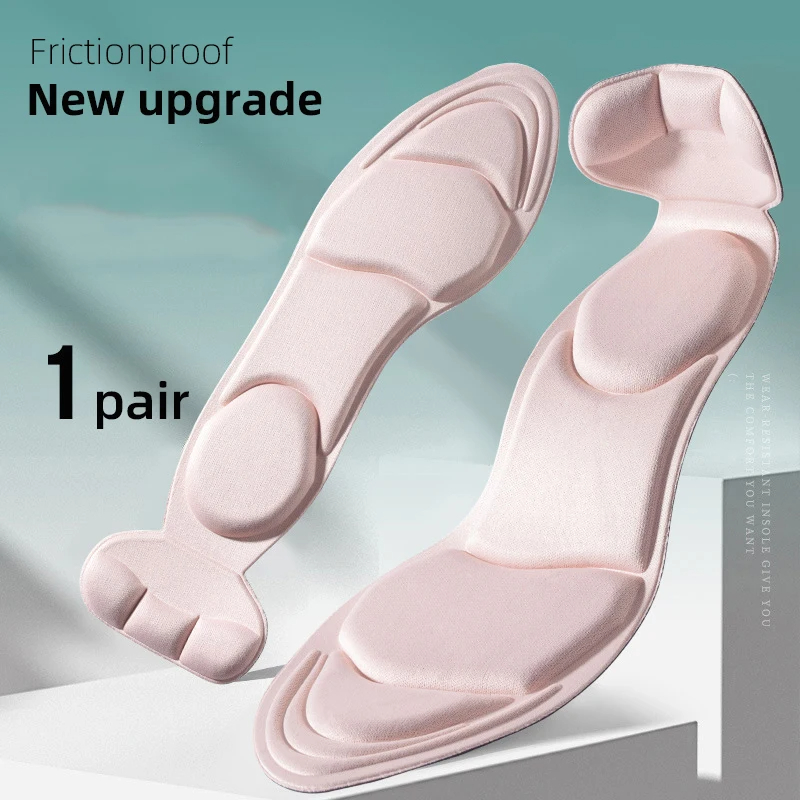 1 paar Memory Foam Binnenzool Pad Inserts Hiel Post Terug Ademend Antislip voor Hoge Hak Schoen Insert Protector Schoenen Inlegzolen: Roze