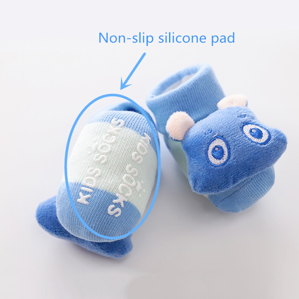 1 Paar Herfst Winter Baby Sokken Vloer Antislip Katoen Cartoon Pop Sokken Met Bells Baby Meisjes Jongens Zachte leuke Laarzen