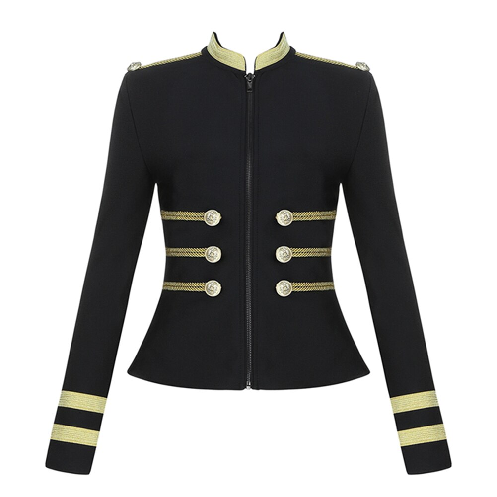 Contrasterende tape inzet knoop detail jassen jas voor dames lente herfst feest zwart lange mouw