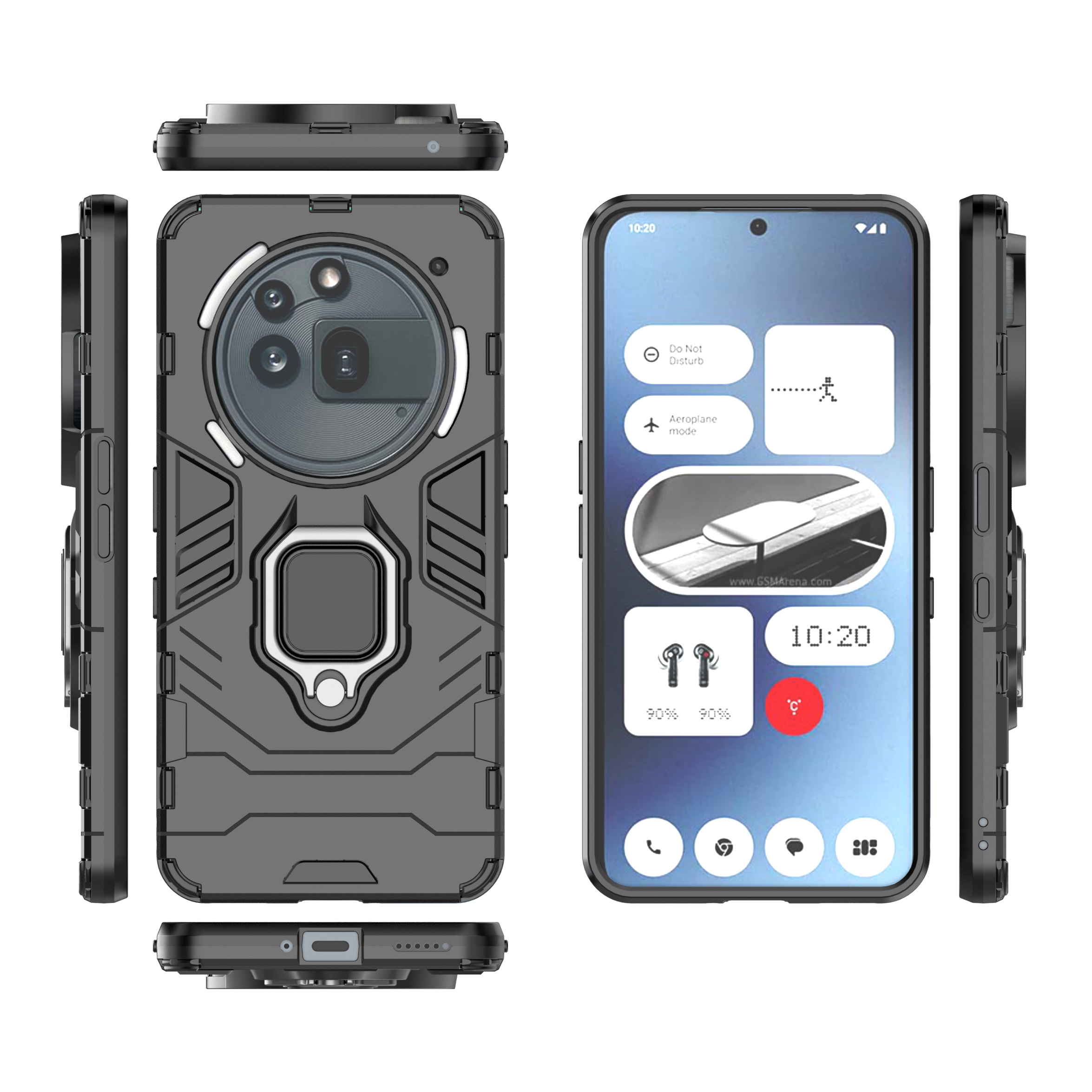 Stand Ring Armor Case für Nothing Phone 3A Pro 2a Plus Phone2a Phone3a Hard Strong Phone Zubehör