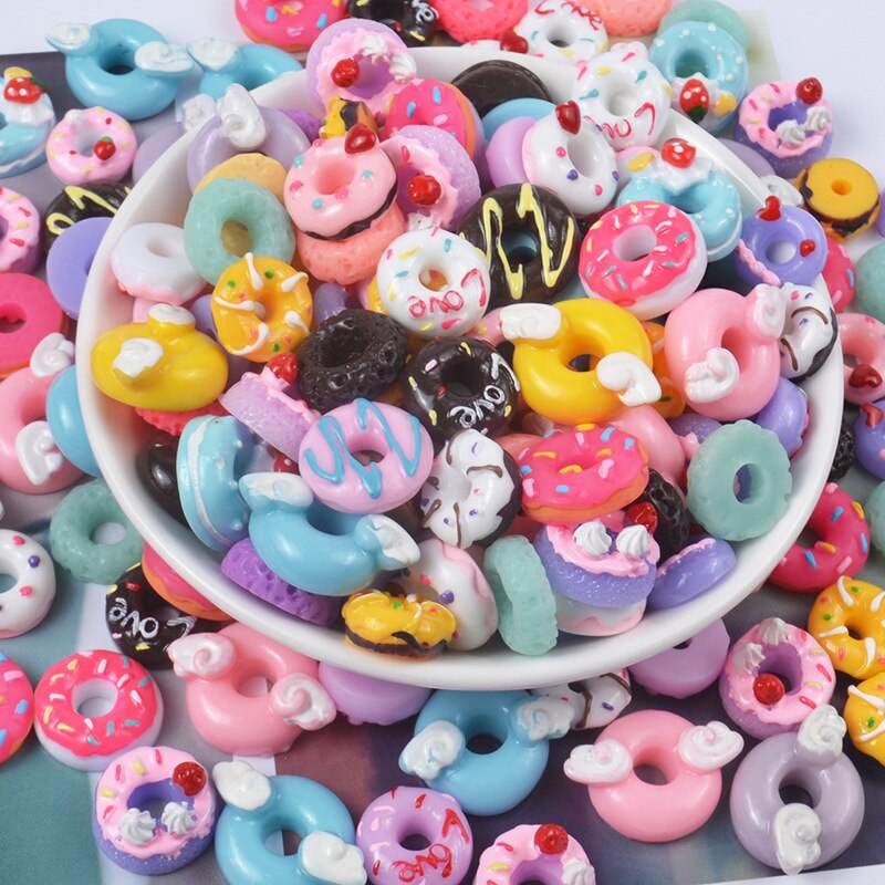 Bunte Mini Donut Hinaus Schleim Füllstoff für Schleim DIY Polymer Hinaus Schleim Zubehör Spielzeug Lizun Modell Werkzeug für Kinder Spielzeug