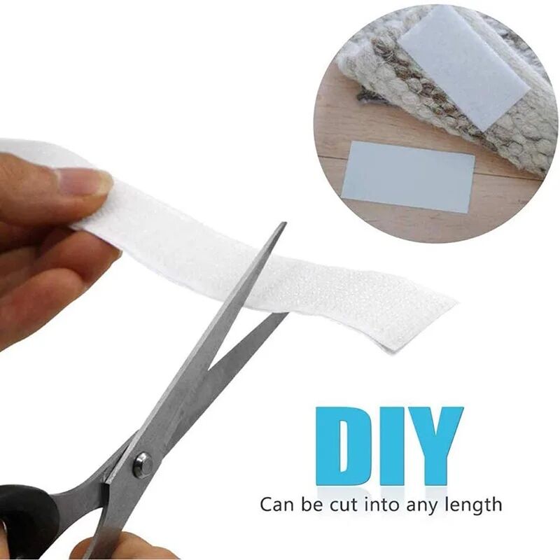 25 Meter weiße selbstklebende Klettverschlussbänder, magische Aufkleber, Kratzer, doppelseitige Klebestreifen, DIY-Zubehör, 2–5 cm
