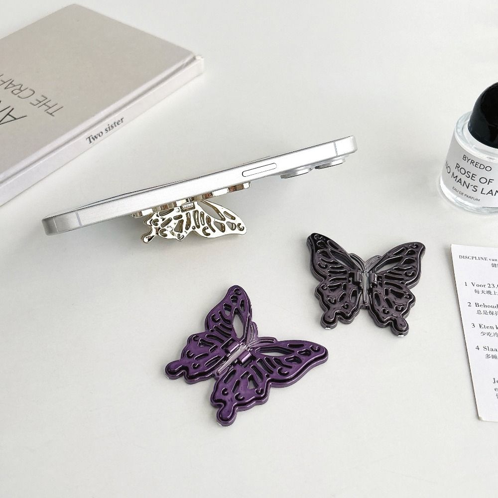 Butterfly Mini Phone Holder Foldable Accessories Phone Stand Back Adhesive Support Frame Universal
