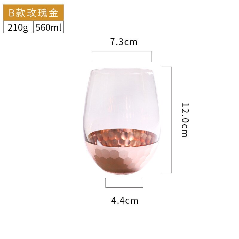 Plated Gouden Rode Wijn Glas Cocktail Glas Gouden Base Wijnglas Bar Club Wijn Set: Clear