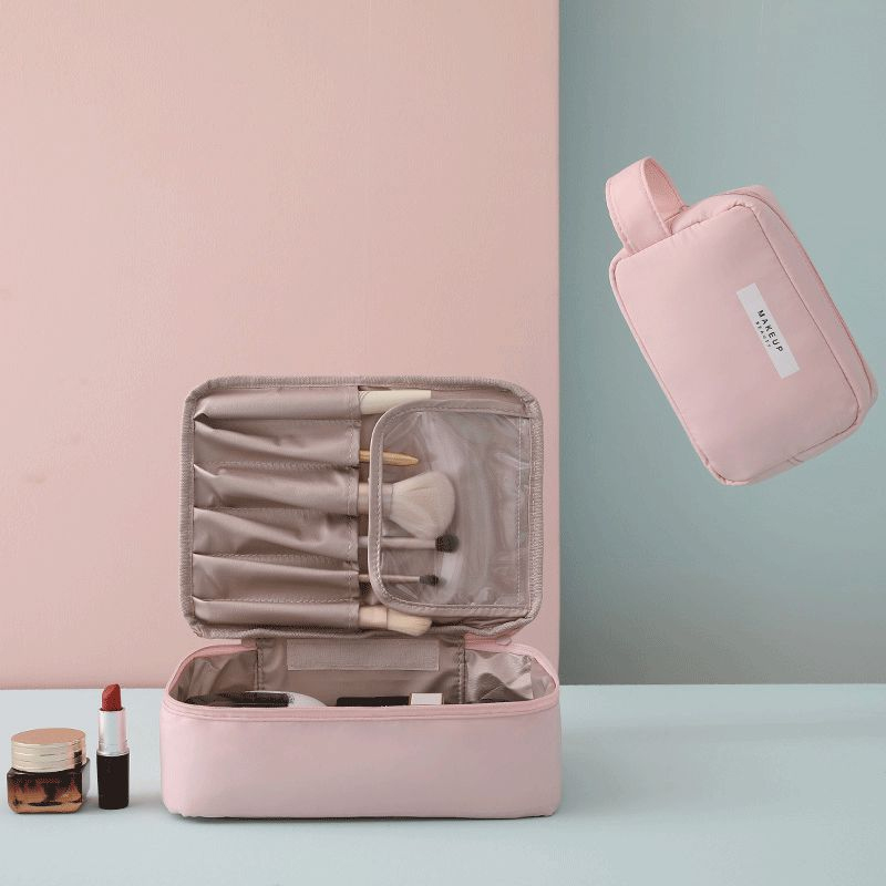 Kosmetikpung til kvinder, rejsetaske, vandtæt toiletartikler, skønhedsorganisator, dame, kosmetikpung, bærbar, håndholdt rejsetaske, toilettaske
