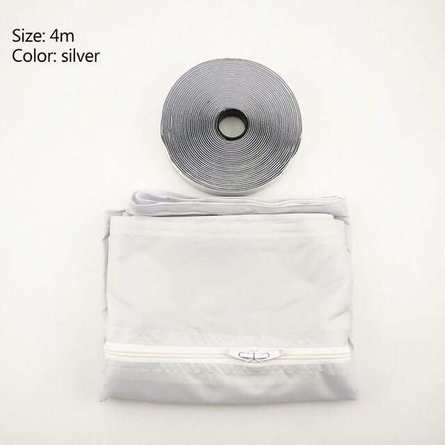 3m/4m/5.6m Window AirLock Seal Plate Air Conditioner Cover Soft Baffle Window Seal For All Mobile Air Conditioning Units: 4m silver