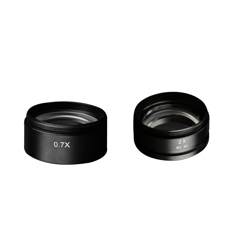 0.3X 0.5X 0.7X 0.75X 1X 1.5X 2.0X Auxiliary Objective Lens for Zoom Stereo Microscope Thread 48mm for trinocular Microscope: 0.7X 2X