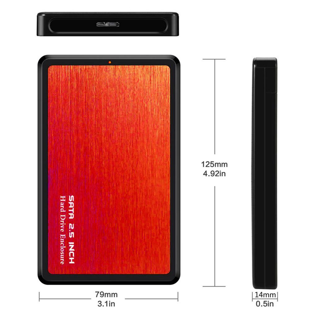 2.5 pouces Support Pour Disque Dur 5gbps USB Portable 3.0 VERS SATA HDD SSD EN ALUMINIUM GLISSIÈRE Mobile Boîtier Accessoires Informatiques: Red