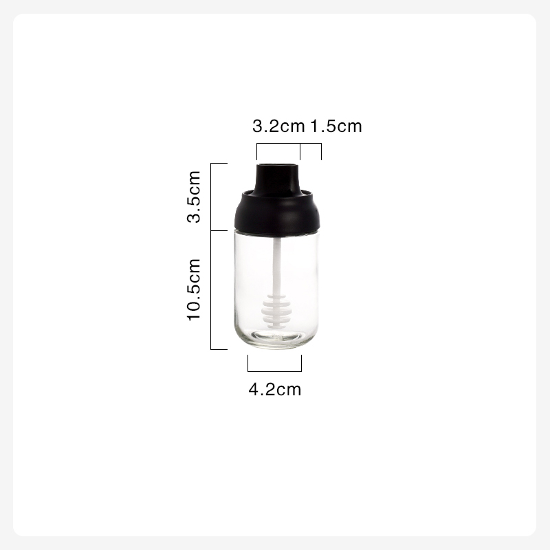 Frascos de almacenamiento de vidrio, botes para condimentos y pimienta, bote para aceite, miel, especias, bote con cuchara, cepillo, recipiente para salsa, depósito de sal, suministros de cocina: 250ML-Honey Stick