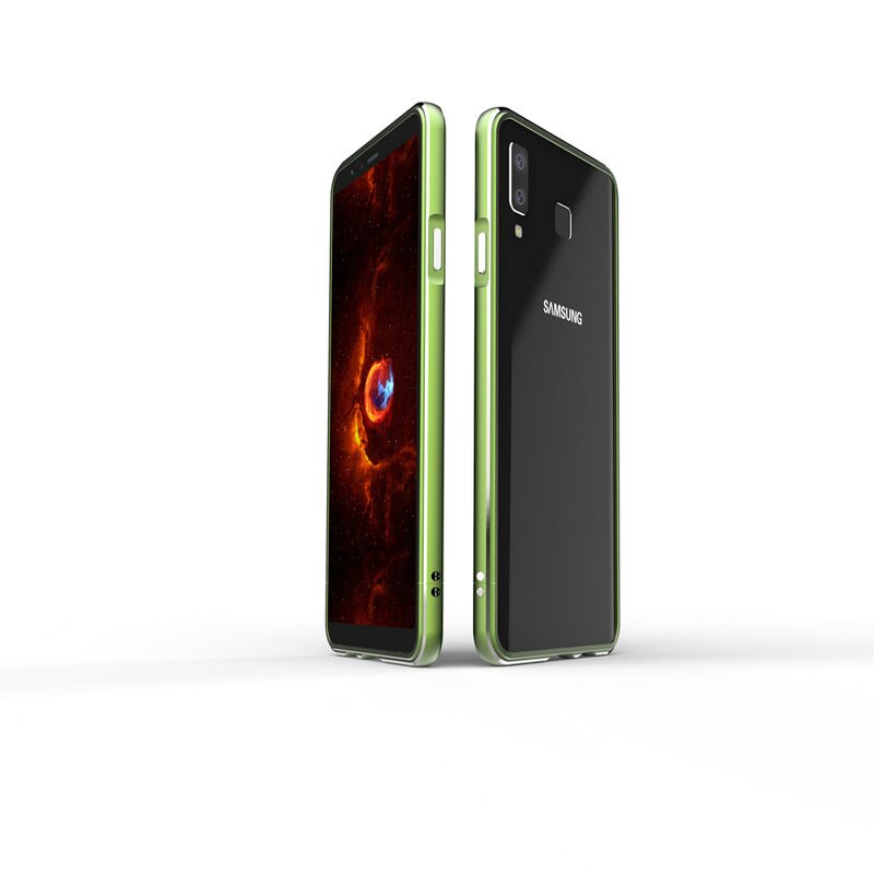 For A8 Star Bumper Luxury Ultra Thin Slim Aluminum Frame For Samsung Galaxy A8 Star Phone Fundas Protection Cases: Green