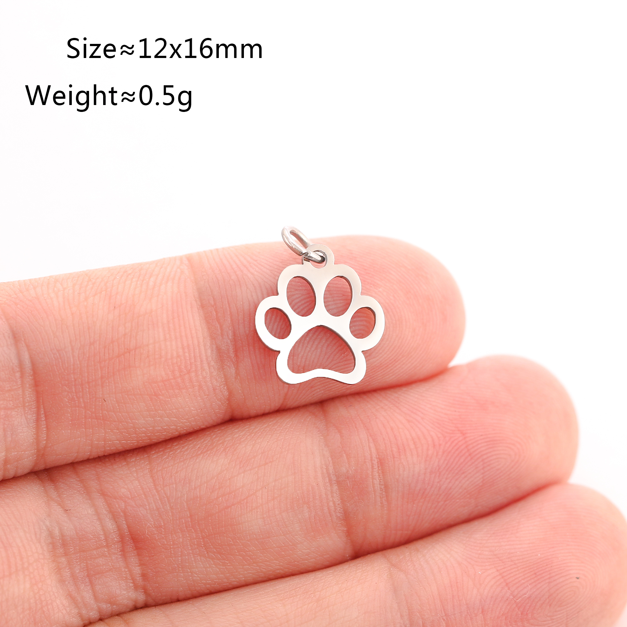 5 stuks/set dierenklauw bedeltjes van roestvrij staal: kat/olifant/kolibrie/yoga bedeltje voor het maken van doe-het-zelf kettingen, oorbellen, sieraden en hangers: Titanium geplateerd