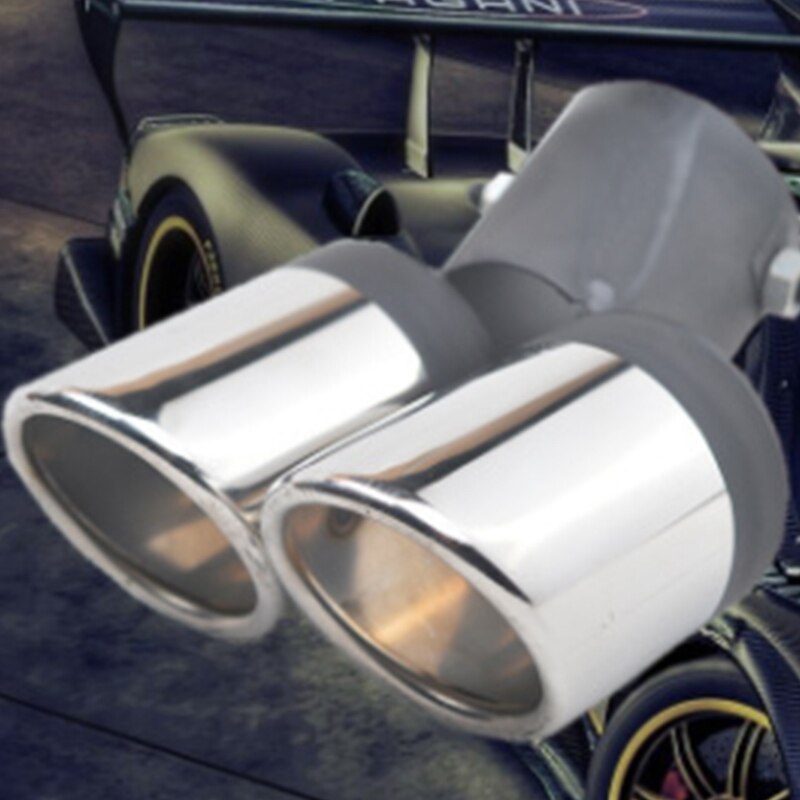 Schuine Mond Dubbele Rij Gebogen Rvs Dubbele Rij Staart Keel Staart Cover Uitlaatpijp Staart Keel