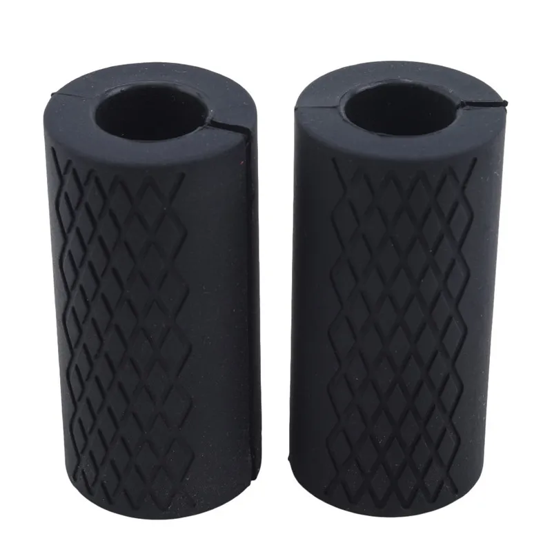 1 Paar Langhantel-Hantelgriffe, dicke Stangengriffe, Crossfit-Silikon-Anti-Rutsch-Pad, zum Hochziehen, Gewichtheben, Kettlebells, Fett Griff: Licht Gelb
