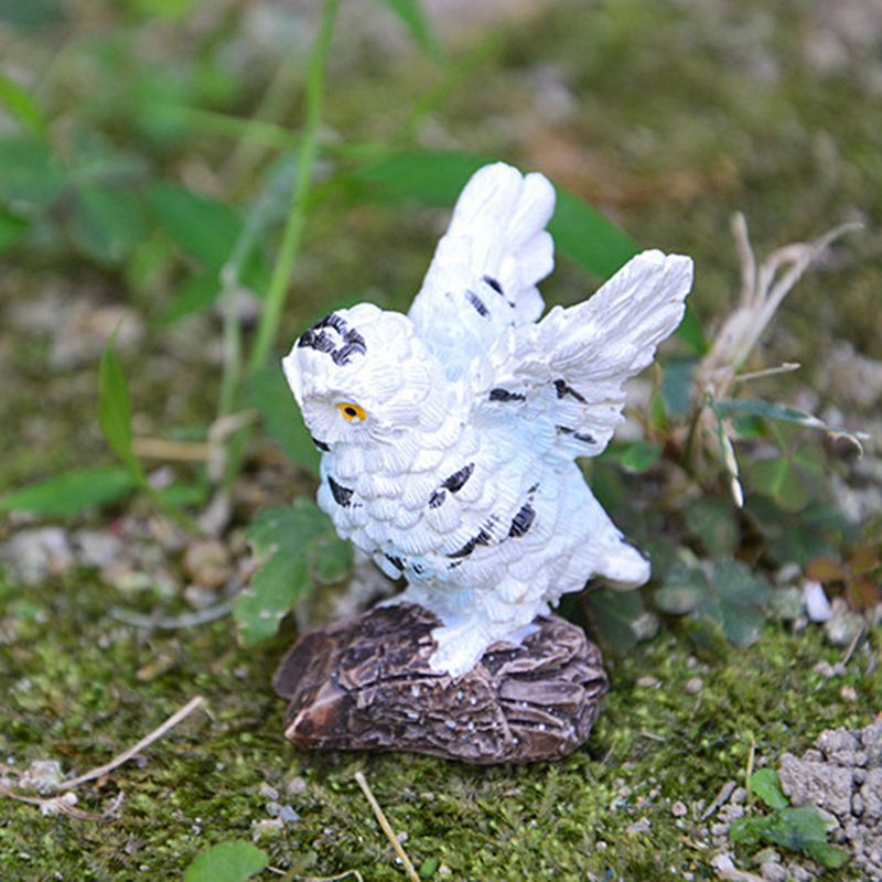 Boneco de paisagem, coruja, resina, jardim doméstico, decoração diy, micro ornamentos, decoração