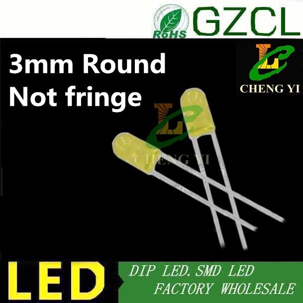 Without fringe DIP 3mm led DIFFUSED RED round 2-pin light diode 1.8-2.2V 1000PCS